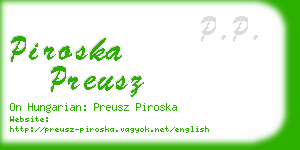 piroska preusz business card